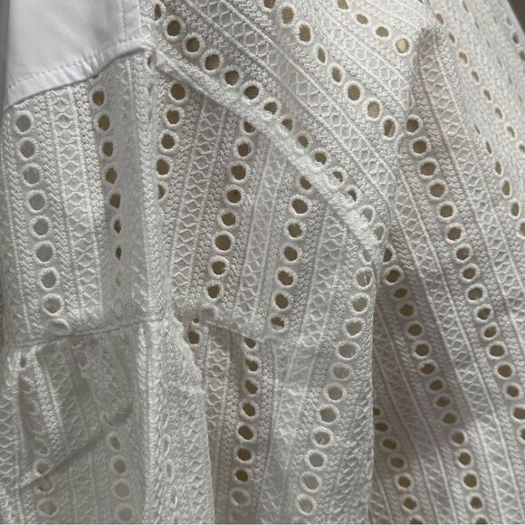 THAKOON Women’s Eyelet Embroidered Cotton Button Down Shirt in the Size Medium - Picture 10 of 10